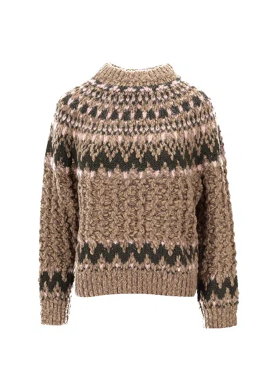 Moncler Crew Neck Grenoble In Brown