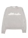 Moncler Logo-embroidered Virgin Wool Jumper In Grey