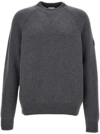 Moncler Crewneck Sweater Raglan Sleeves In Grey