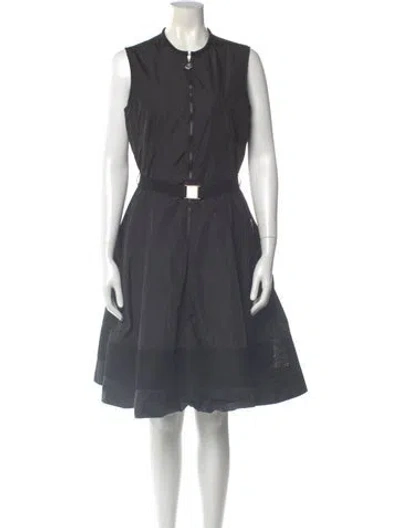 Pre-owned Moncler Crew Neck Knee-length Dress In Black