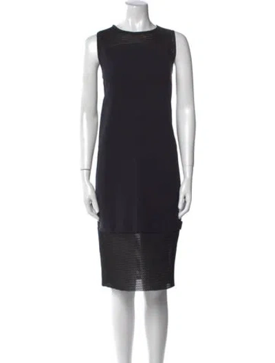 Pre-owned Moncler Crew Neck Knee-length Dress In Black