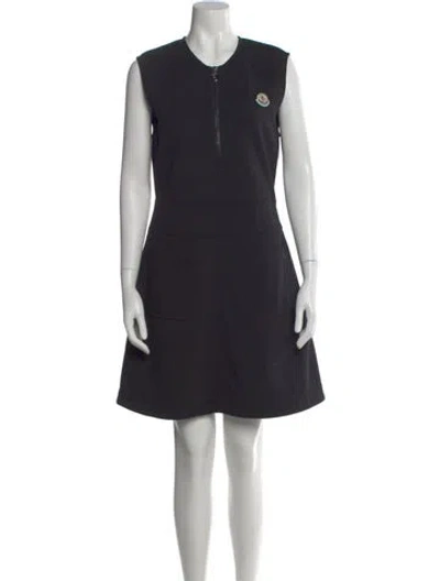 Pre-owned Moncler Crew Neck Knee-length Dress In Black