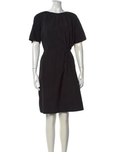 Pre-owned Moncler Crew Neck Knee-length Dress In Black