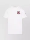 Moncler Flocked Logo T-shirt In Organic Cotton With Aesthetics In White