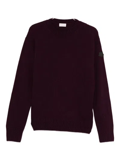 MONCLER CREW NECK LOGO-PATCH SWEATER
