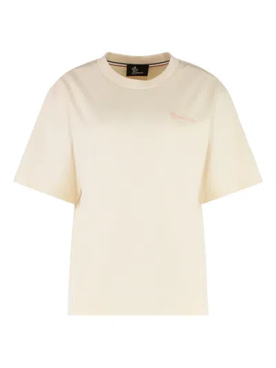 Moncler Crew-neck Logo T-shirt In White