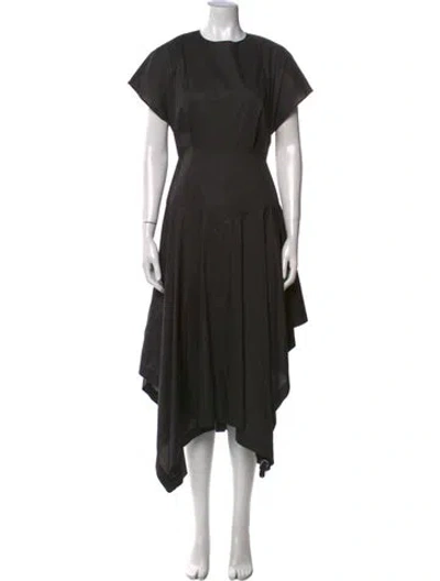 Pre-owned Moncler Crew Neck Long Dress In Black