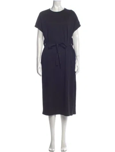 Pre-owned Moncler Crew Neck Long Dress In Black