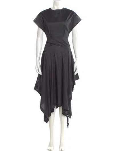 Pre-owned Moncler Crew Neck Long Dress In Gray