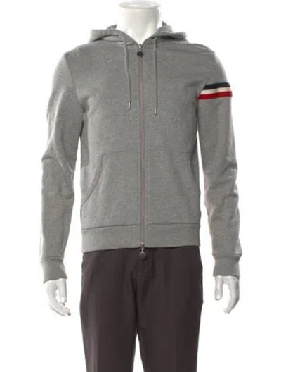 Pre-owned Moncler Crew Neck Long Sleeve Hoodie In Gray