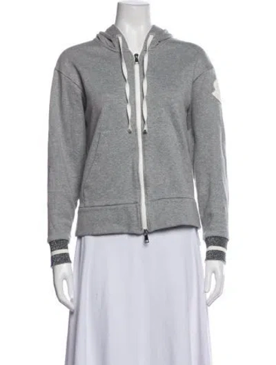 Pre-owned Moncler Crew Neck Long Sleeve Hoodie In Grey