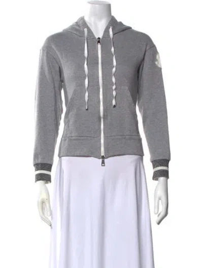 Pre-owned Moncler Crew Neck Long Sleeve Hoodie In Grey
