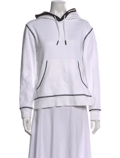 Pre-owned Moncler Crew Neck Long Sleeve Hoodie In White
