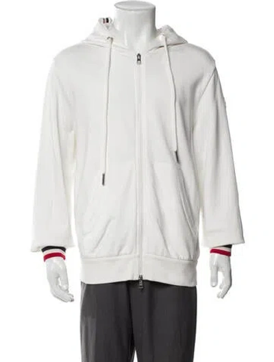 Pre-owned Moncler Crew Neck Long Sleeve Hoodie In White