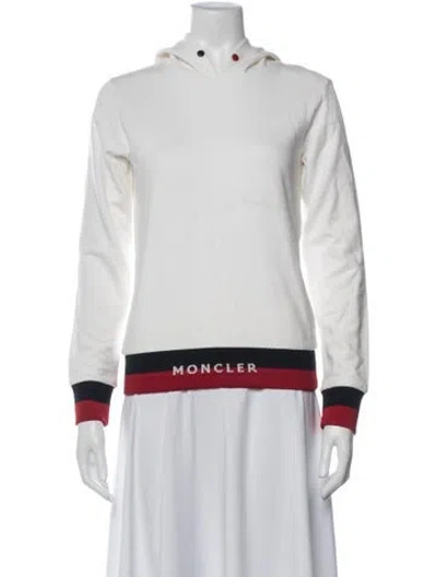 Pre-owned Moncler Crew Neck Long Sleeve Hoodie In White