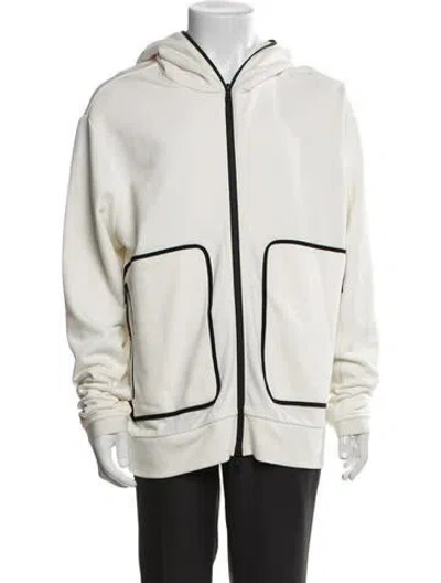 Pre-owned Moncler Crew Neck Long Sleeve Hoodie In White