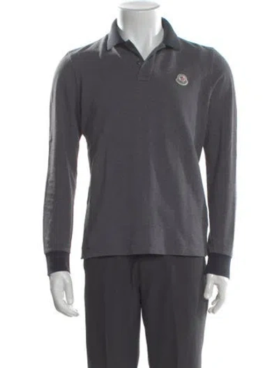 Pre-owned Moncler Crew Neck Long Sleeve Polo Shirt In Gray