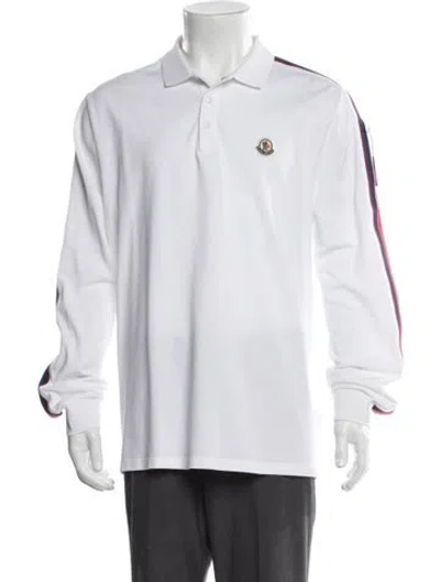 Pre-owned Moncler Crew Neck Long Sleeve Polo Shirt In White