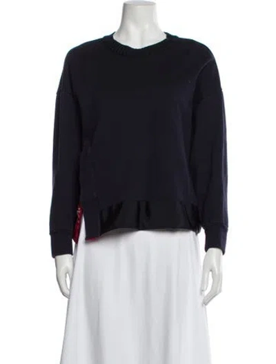 Pre-owned Moncler Crew Neck Long Sleeve Sweatshirt In Blue