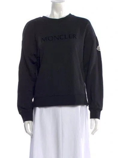 Pre-owned Moncler Crew Neck Long Sleeve Sweatshirt In Blue