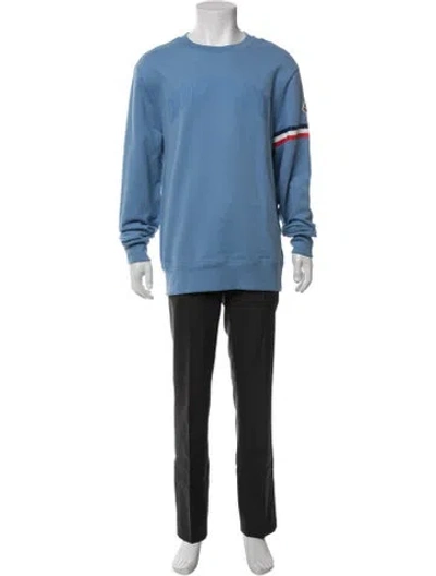 Pre-owned Moncler Crew Neck Long Sleeve Sweatshirt In Blue