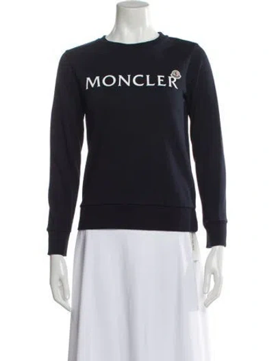 Pre-owned Moncler Crew Neck Long Sleeve Sweatshirt In Blue