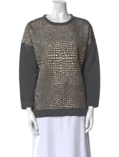 Pre-owned Moncler Crew Neck Long Sleeve Sweatshirt In Gray