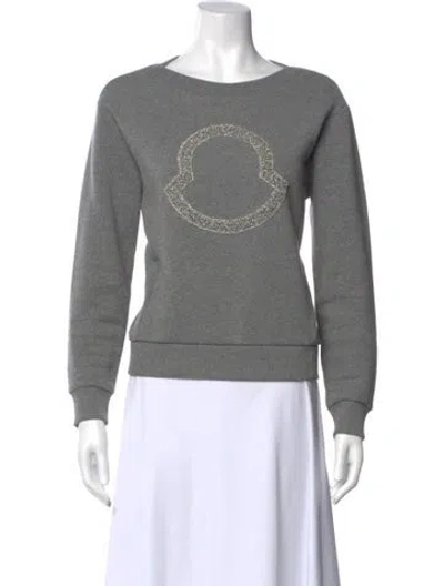 Pre-owned Moncler Crew Neck Long Sleeve Sweatshirt In Gray