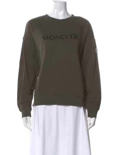 Pre-owned Moncler Crew Neck Long Sleeve Sweatshirt In Green
