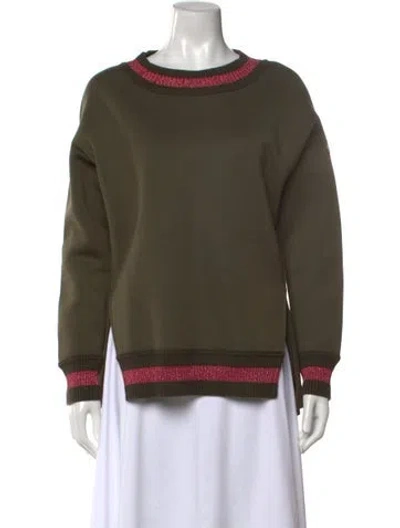 Pre-owned Moncler Crew Neck Long Sleeve Sweatshirt In Green