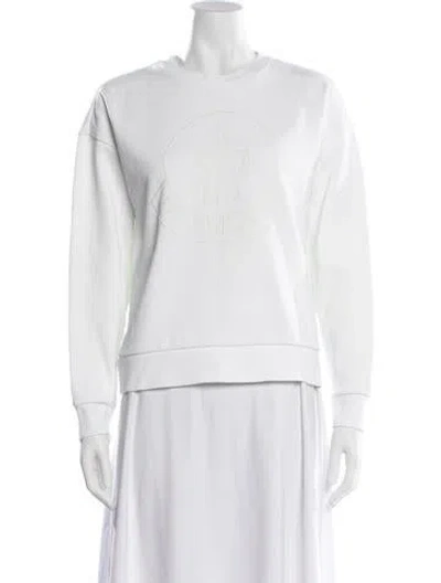 Pre-owned Moncler Crew Neck Long Sleeve Sweatshirt In Neutrals/white