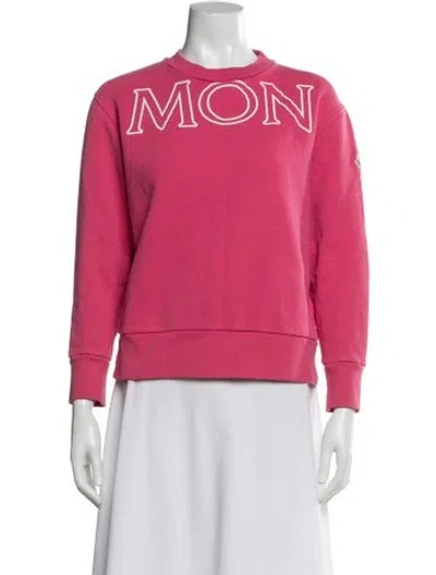 Pre-owned Moncler Crew Neck Long Sleeve Sweatshirt In Pink