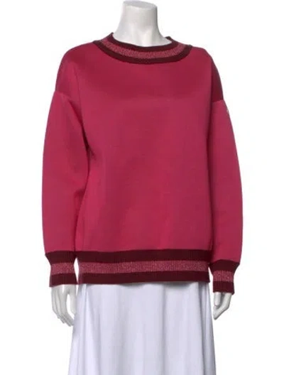 Pre-owned Moncler Crew Neck Long Sleeve Sweatshirt In Pink