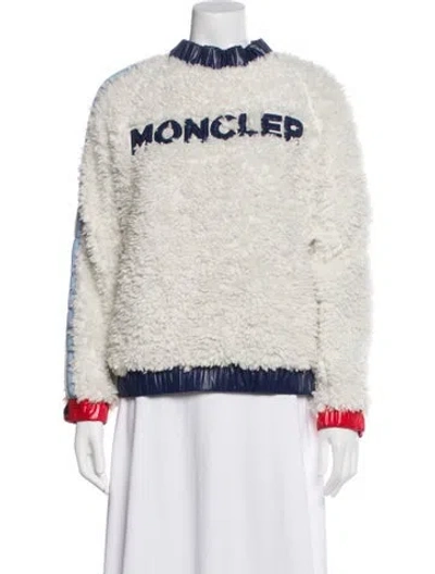 Pre-owned Moncler Crew Neck Long Sleeve Sweatshirt In Red/white