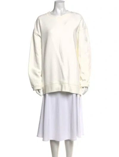 Pre-owned Moncler Crew Neck Long Sleeve Sweatshirt W/ Tags In White