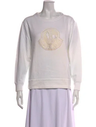 Pre-owned Moncler Crew Neck Long Sleeve Sweatshirt In White