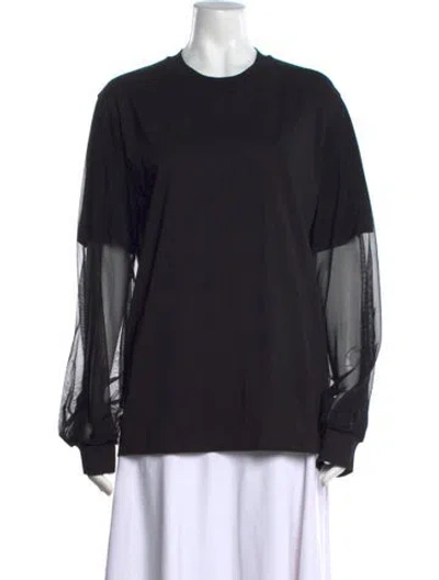 Pre-owned Moncler Crew Neck Long Sleeve Top In Black