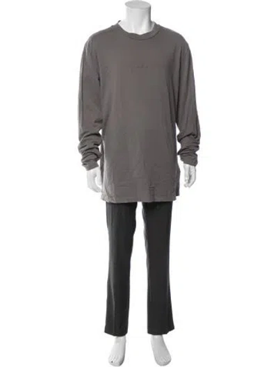 Pre-owned Moncler Crew Neck Long Sleeve T-shirt In Grey