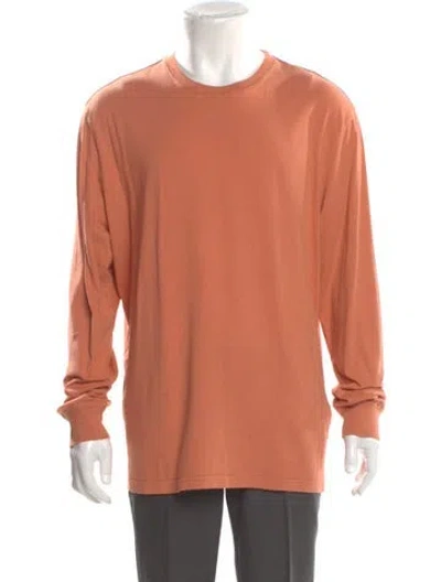 Pre-owned Moncler Crew Neck Long Sleeve T-shirt In Orange