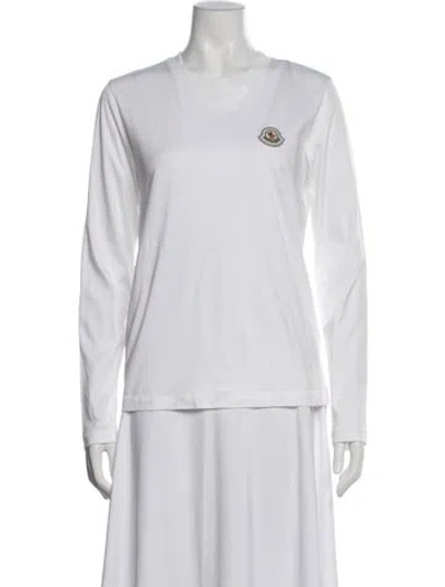 Pre-owned Moncler Crew Neck Long Sleeve T-shirt W/ Tags In White