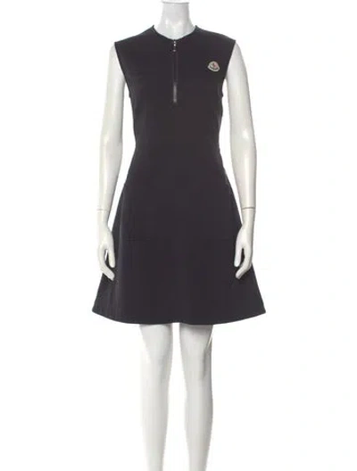 Pre-owned Moncler Crew Neck Mini Dress In Black
