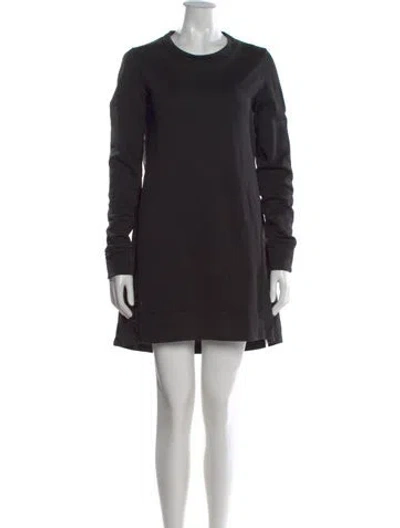 Pre-owned Moncler Crew Neck Mini Dress In Black