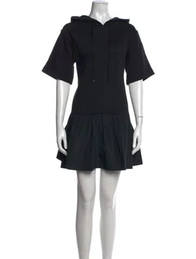 Pre-owned Moncler Crew Neck Mini Dress In Black