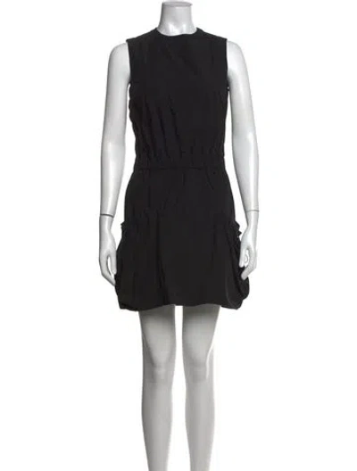 Pre-owned Moncler Crew Neck Mini Dress In Black