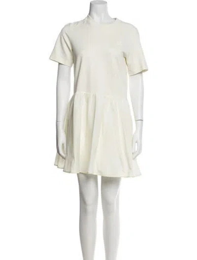 Pre-owned Moncler Crew Neck Mini Dress In Neutral