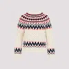 Moncler Grenoble Geometric Jacquard Wool Blend Jumper In Neutral