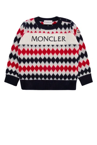 Moncler Kids' Crew Neck In Blue