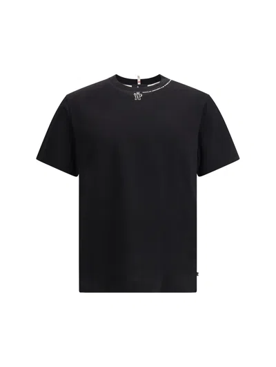 Moncler Crew-neck Printed Short-sleeve T-shirt In Black