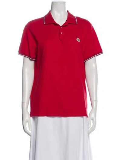 Pre-owned Moncler Crew Neck Short Sleeve Polo In Red