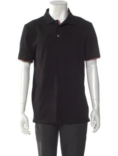 Pre-owned Moncler Crew Neck Short Sleeve Polo Shirt In Black
